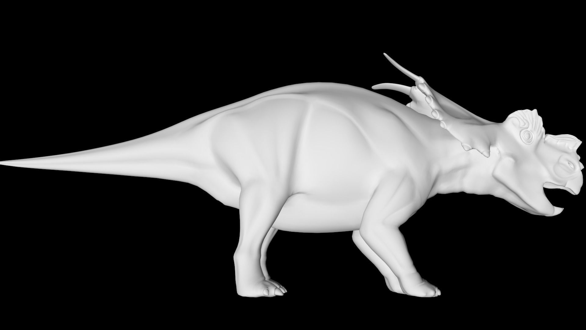 Low Poly Achelousaurus Dinosaur Low-poly 3D model_5