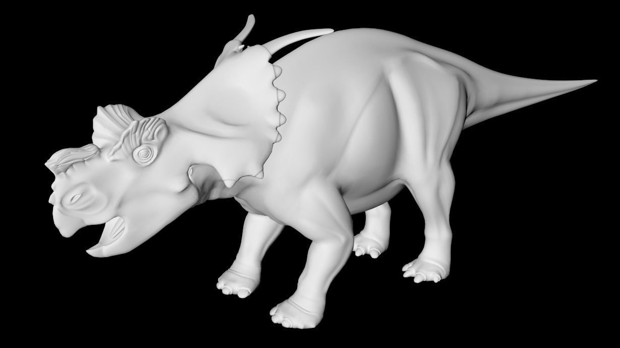 Low Poly Achelousaurus Dinosaur Low-poly 3D model_0