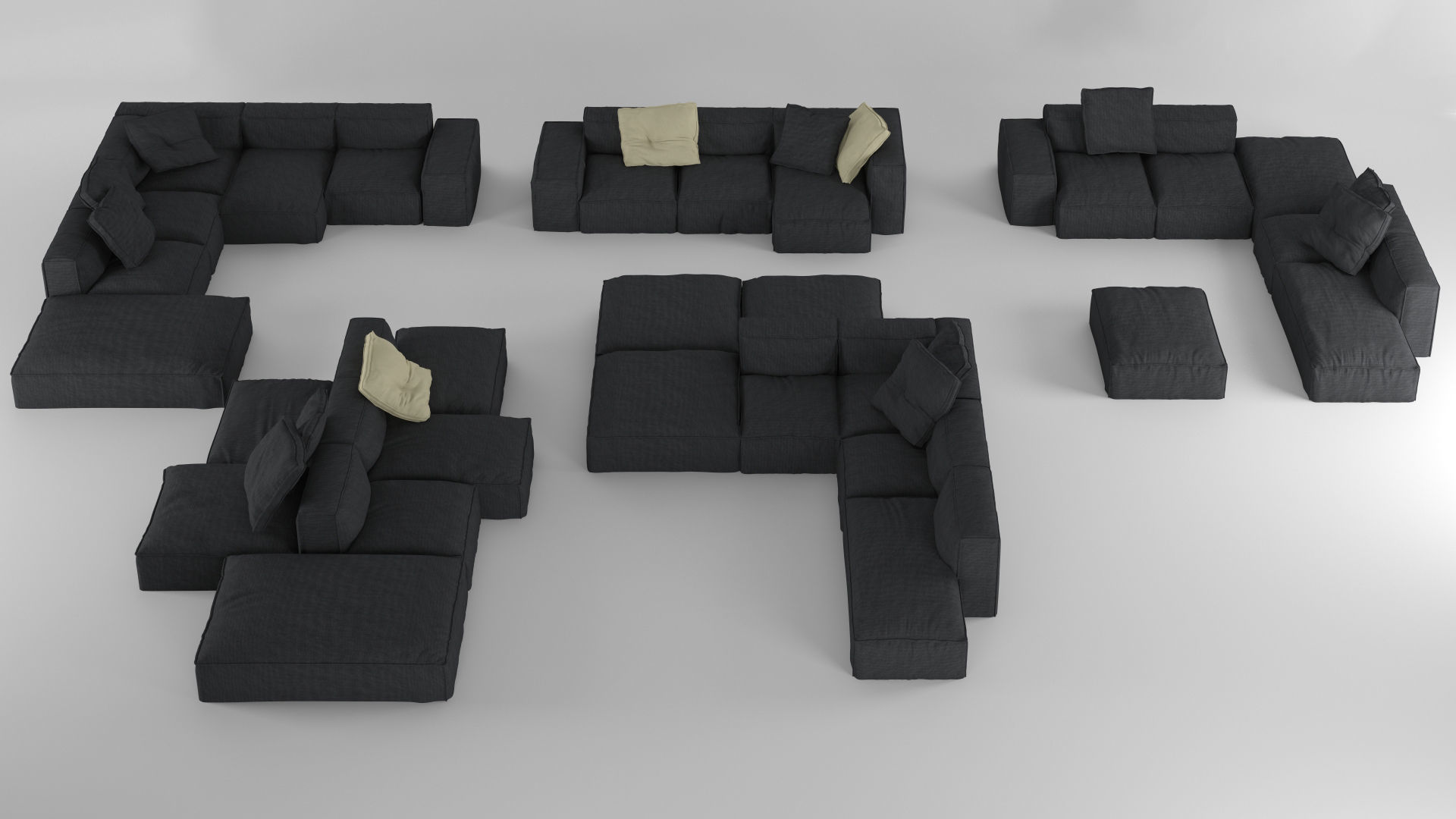 Bonaldo Peanut Collection B01-B05 Pillows 3D model_2