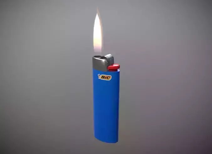 Bic Lighter Low-poly 3D model