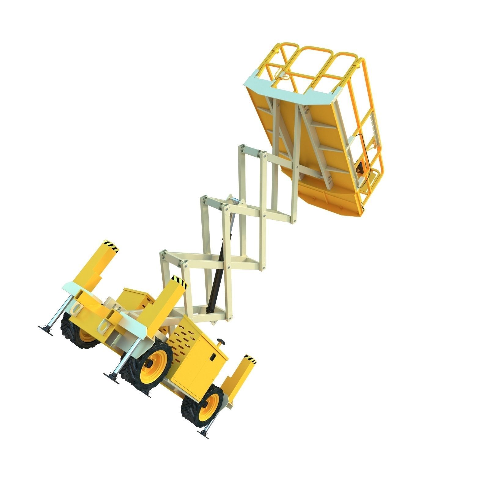 Engine Powered Scissor Lift 3D model_8