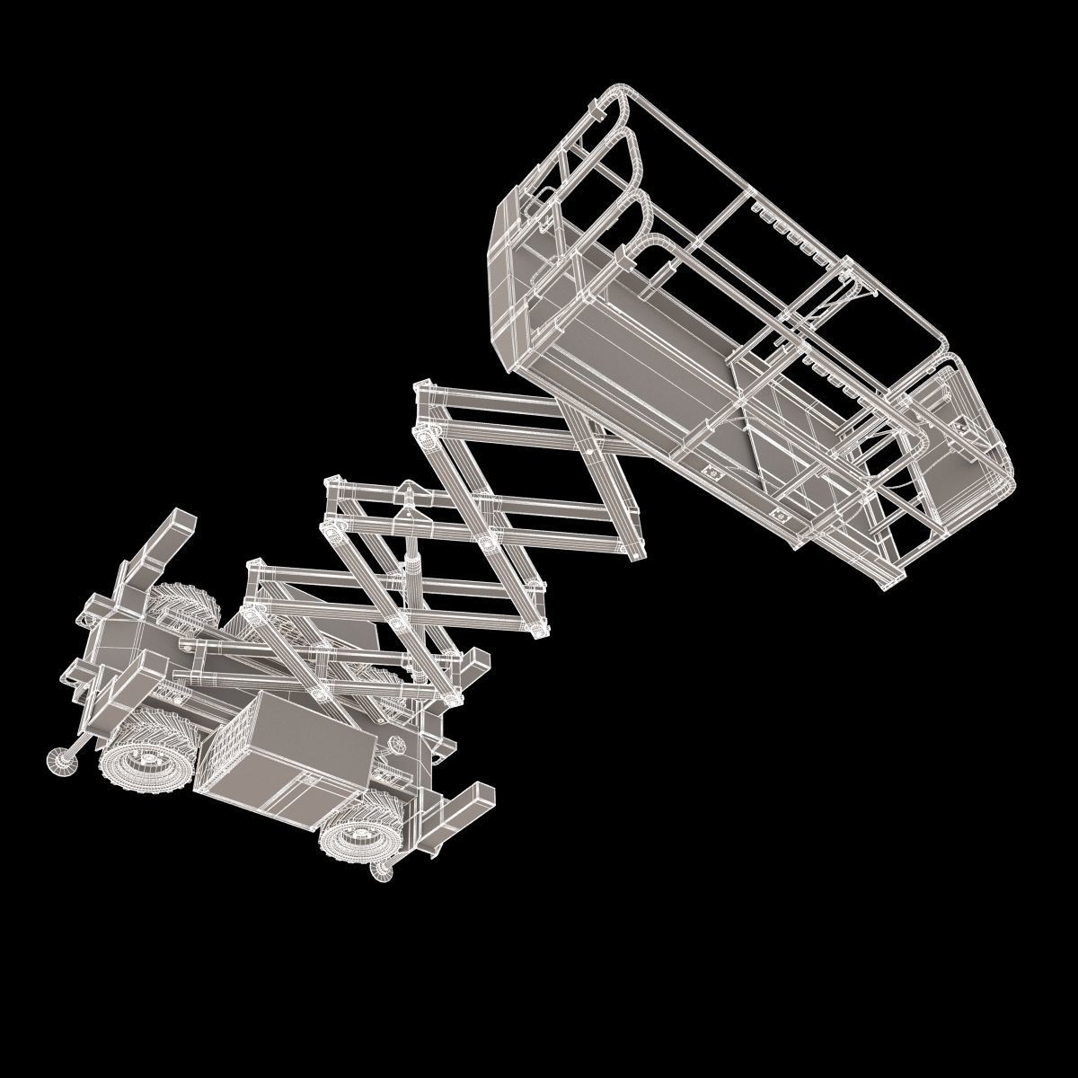 Engine Powered Scissor Lift 3D model_21