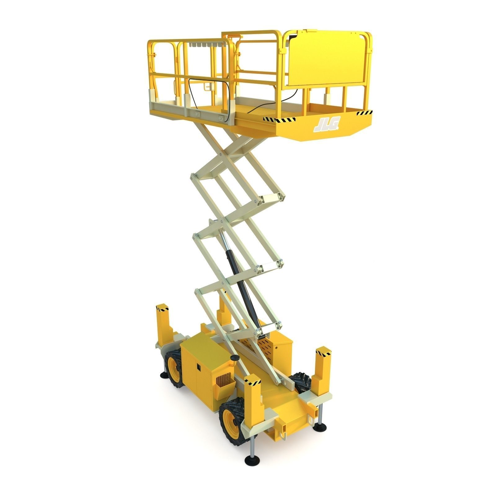 Engine Powered Scissor Lift 3D model_1