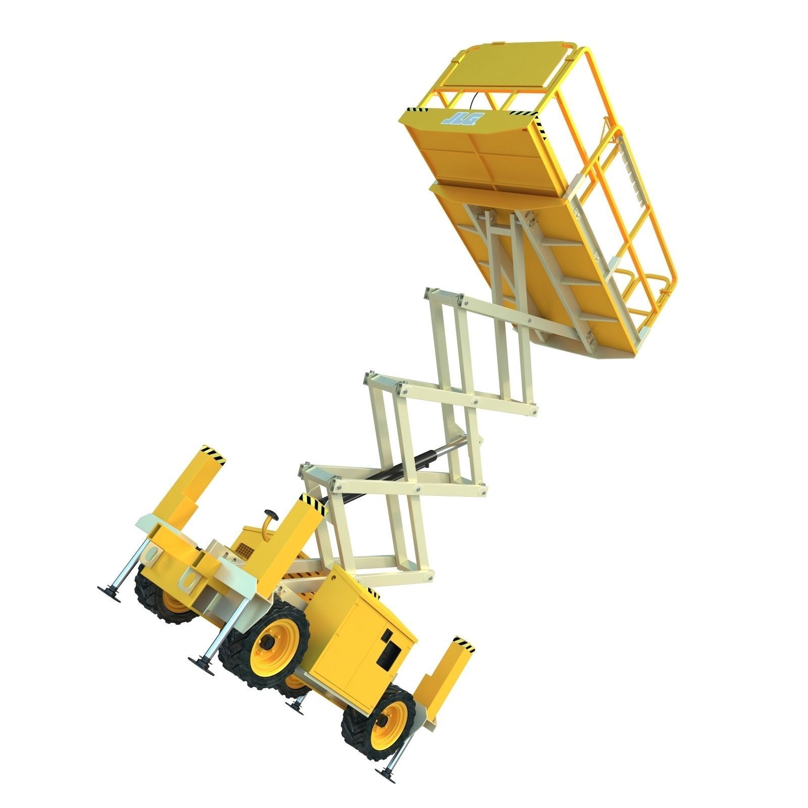 Engine Powered Scissor Lift 3D model_2