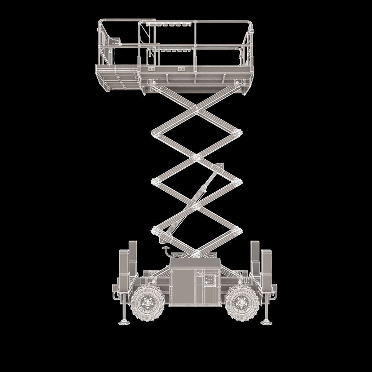 Engine Powered Scissor Lift 3D model_16