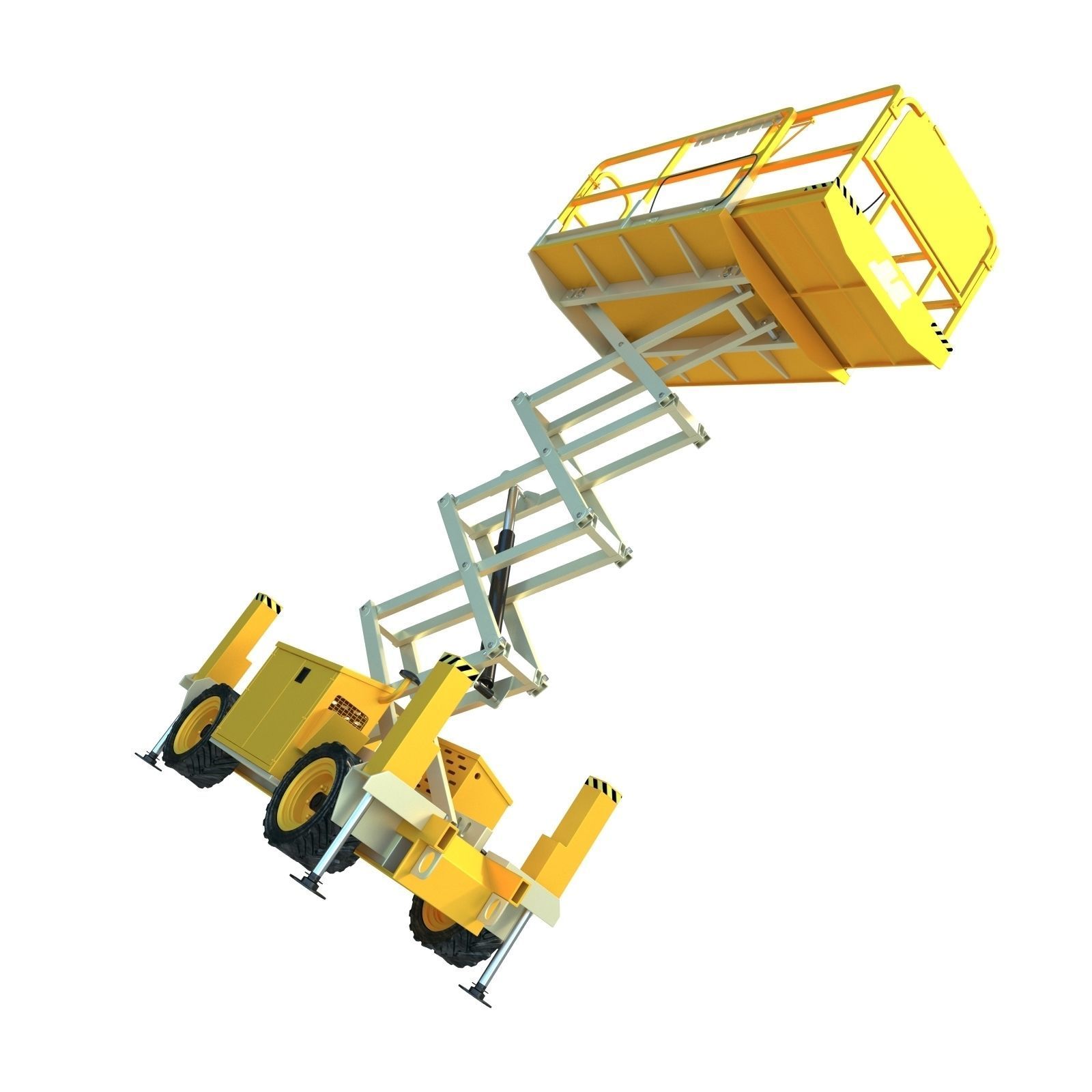 Engine Powered Scissor Lift 3D model_7