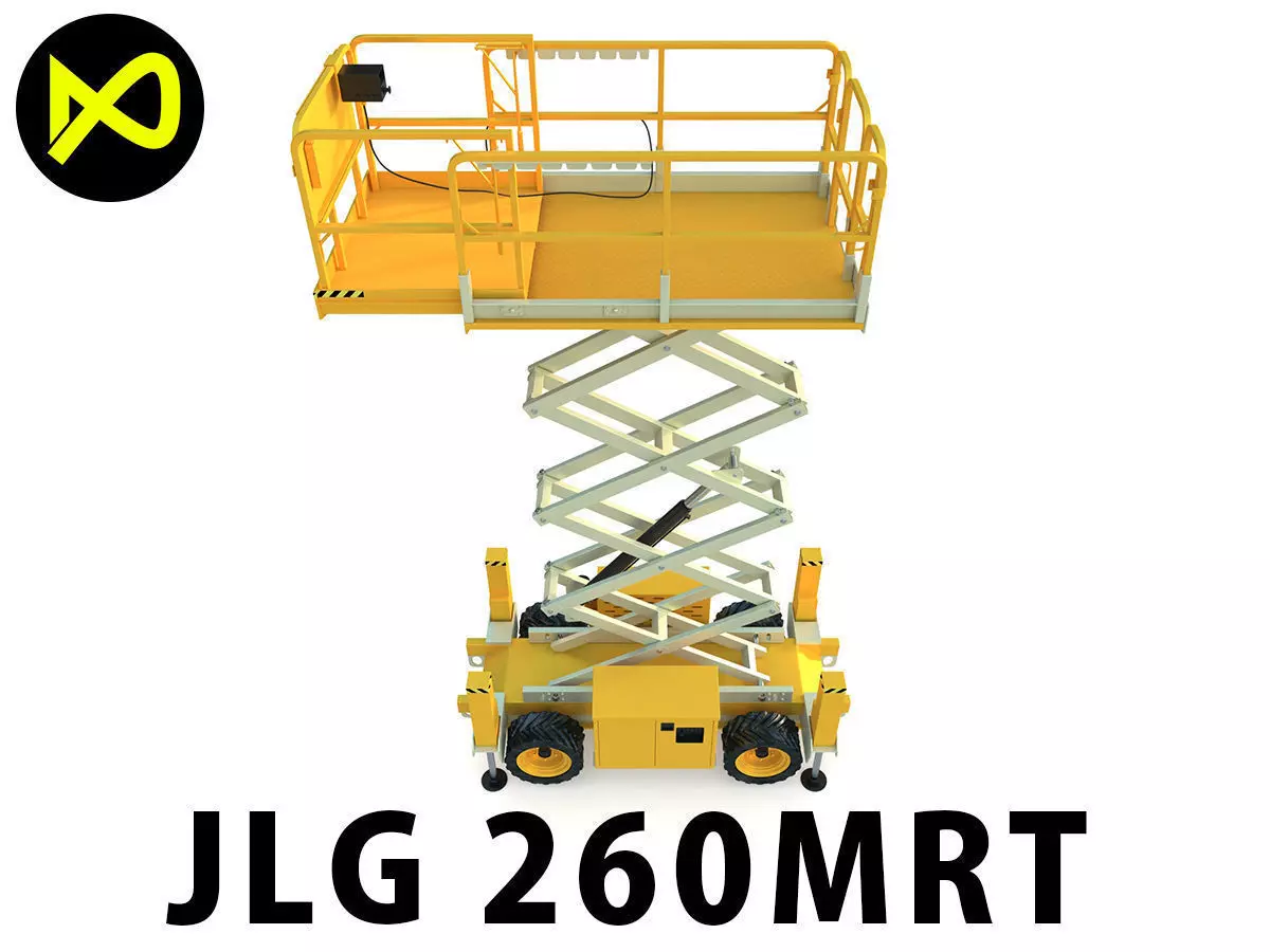 Engine Powered Scissor Lift 3D model_0