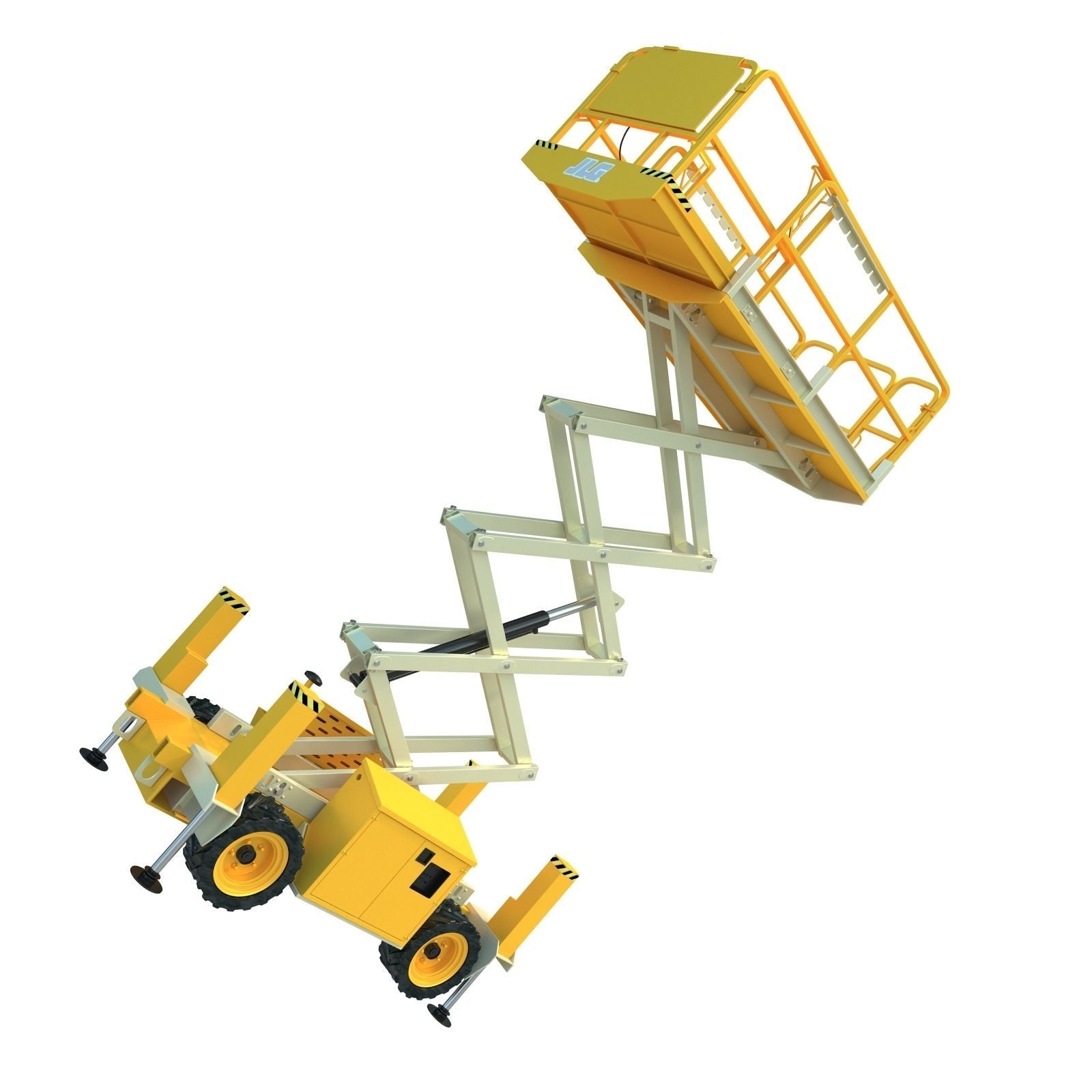 Engine Powered Scissor Lift 3D model_9