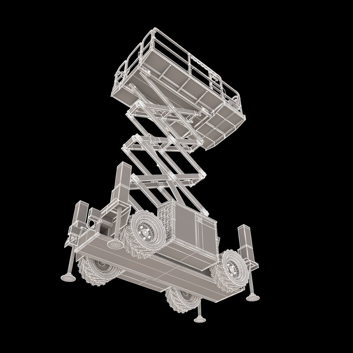 Engine Powered Scissor Lift 3D model_20