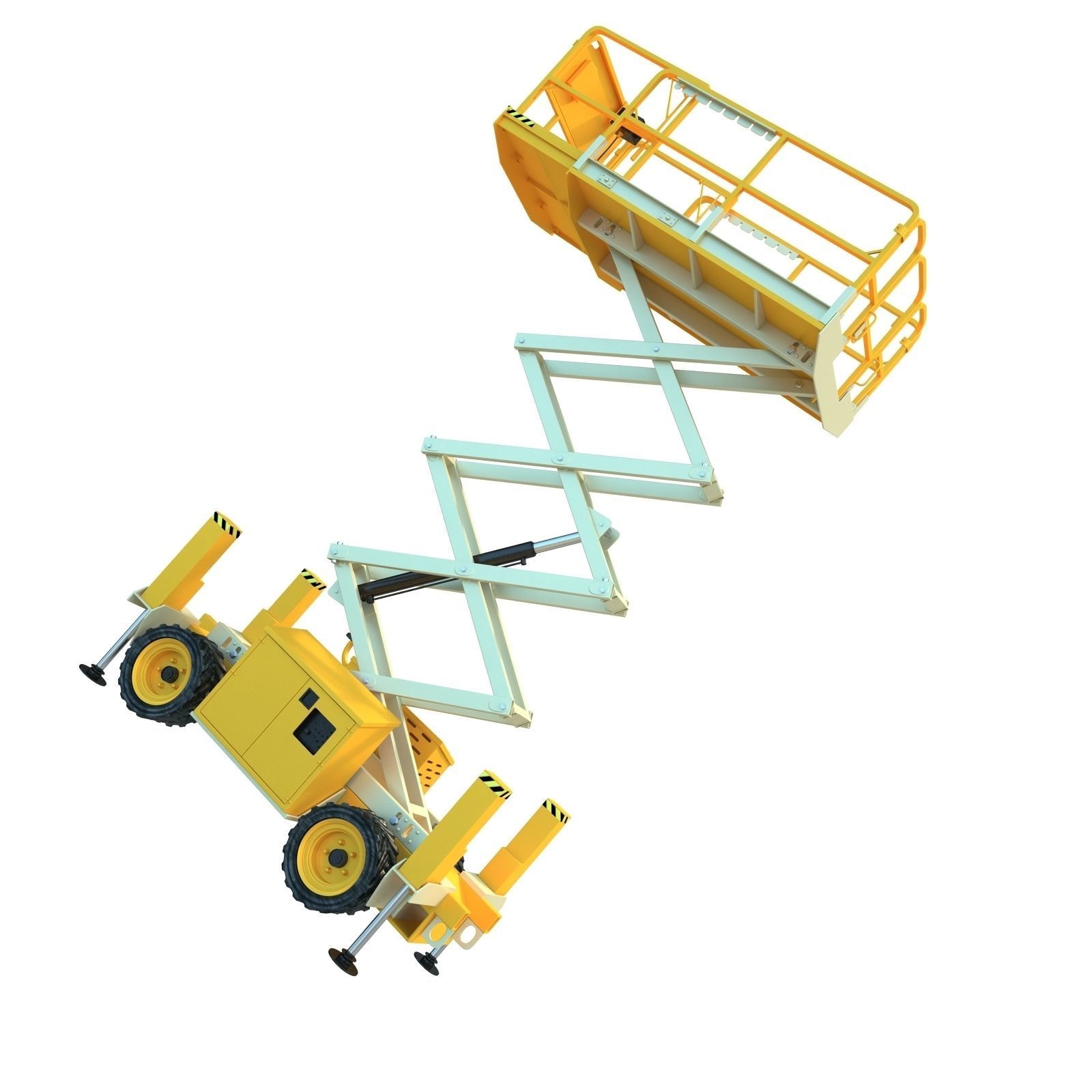 Engine Powered Scissor Lift 3D model_10