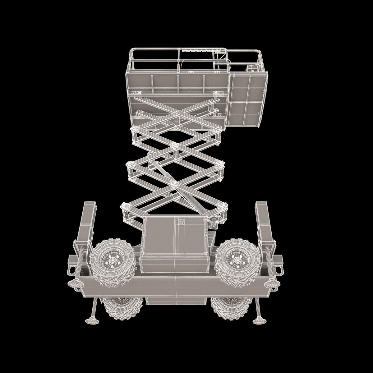 Engine Powered Scissor Lift 3D model_19