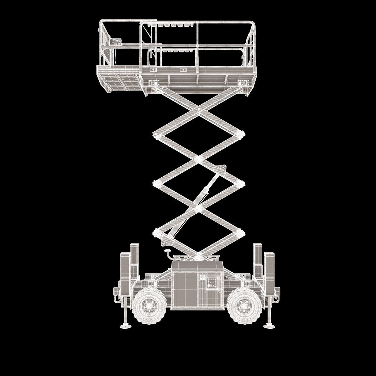 Engine Powered Scissor Lift 3D model_18
