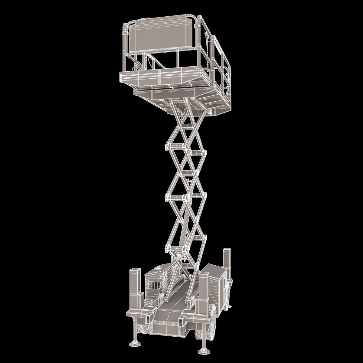 Engine Powered Scissor Lift 3D model_17