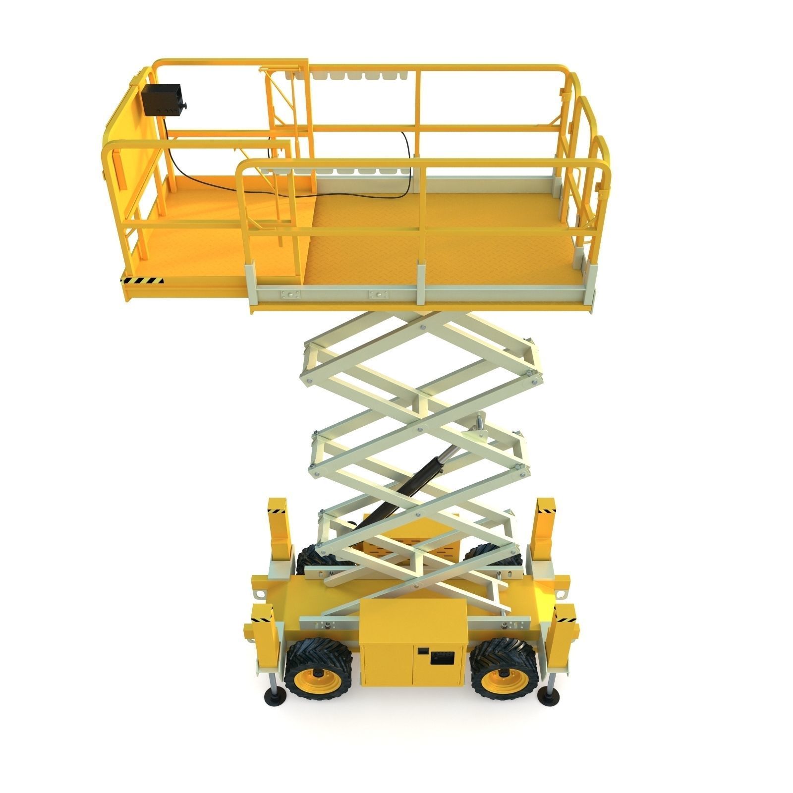 Engine Powered Scissor Lift 3D model_4