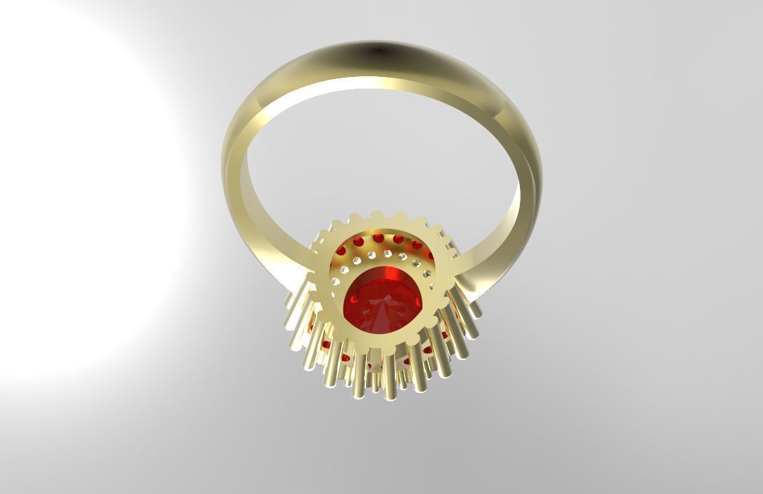 rosette ring 3D print model_4