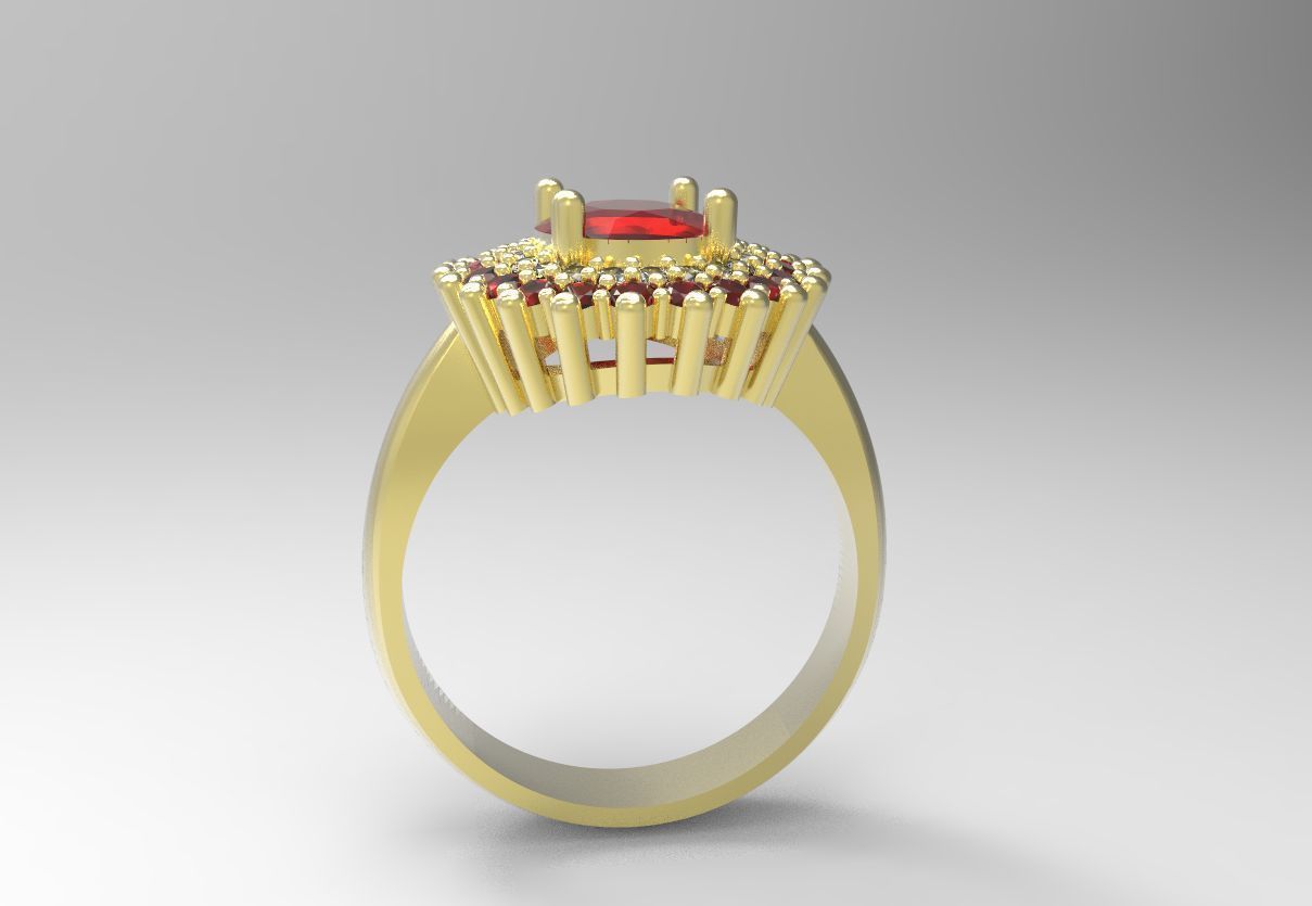 rosette ring 3D print model_5