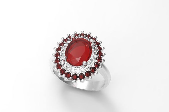 rosette ring 3D print model
