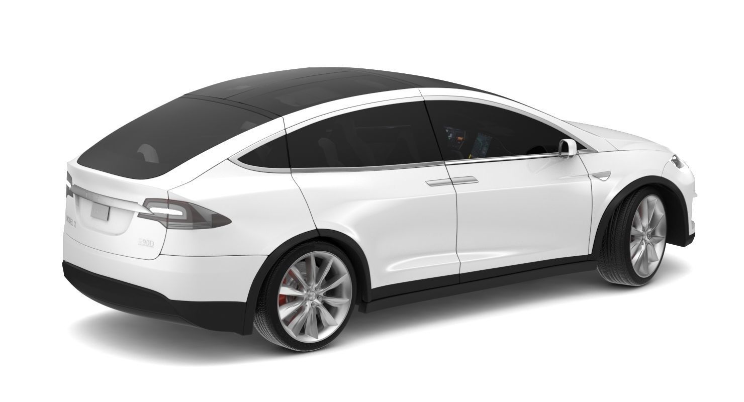 2017 Tesla Model X Solid White - Pearl White Multi-coat 3D model_6