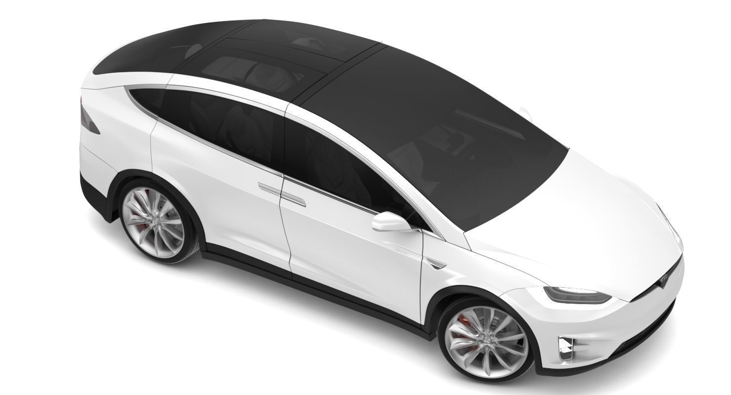 2017 Tesla Model X Solid White - Pearl White Multi-coat 3D model_1