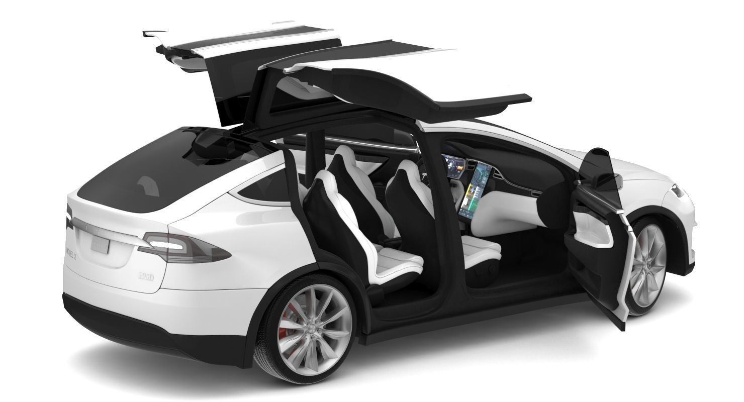 2017 Tesla Model X Solid White - Pearl White Multi-coat 3D model_21