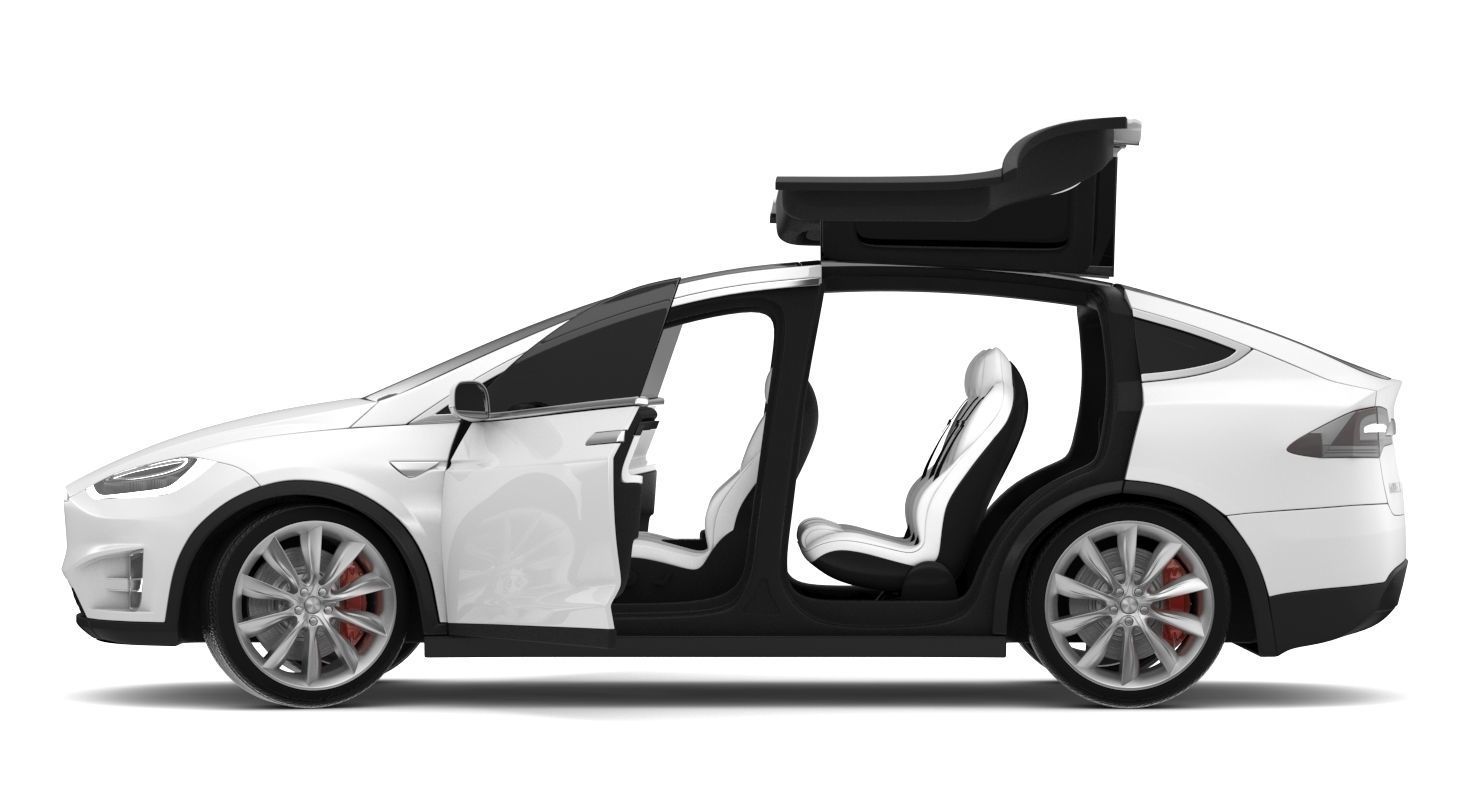 2017 Tesla Model X Solid White - Pearl White Multi-coat 3D model_11