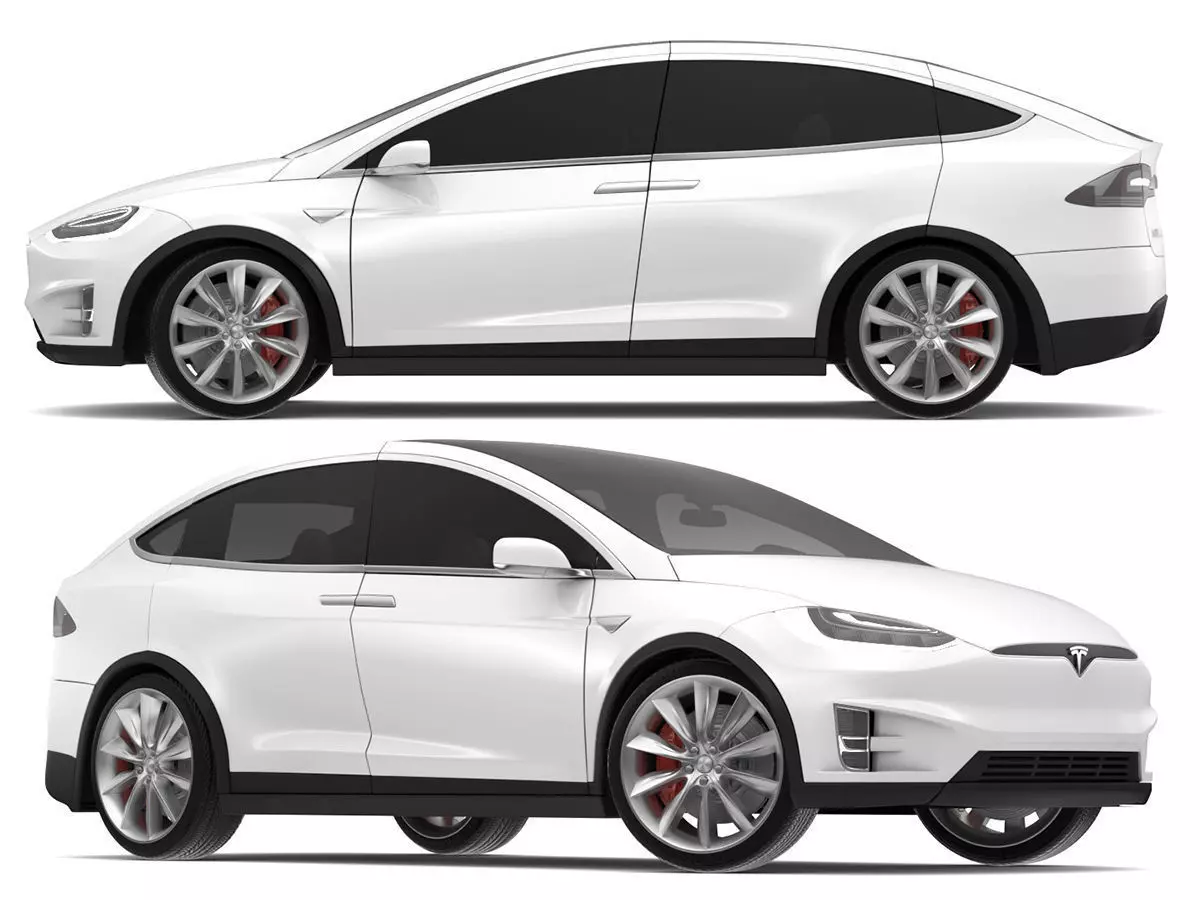 2017 Tesla Model X Solid White - Pearl White Multi-coat 3D model_0