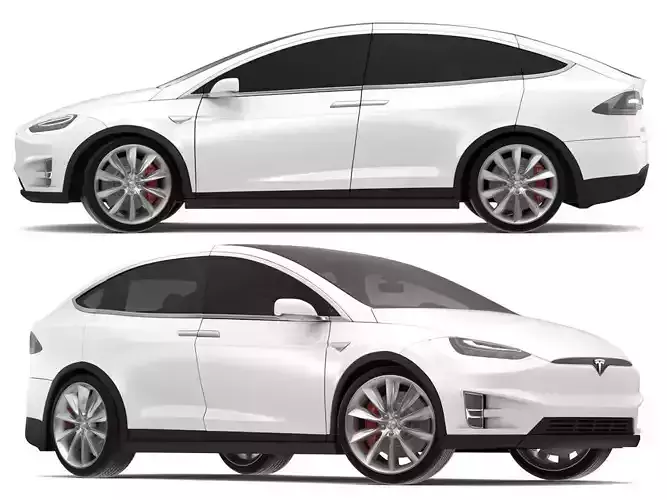 2017 Tesla Model X Solid White - Pearl White Multi-coat 3D model