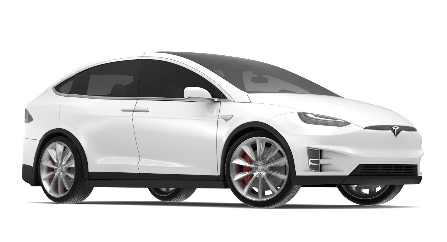 2017 Tesla Model X Solid White - Pearl White Multi-coat 3D model_8