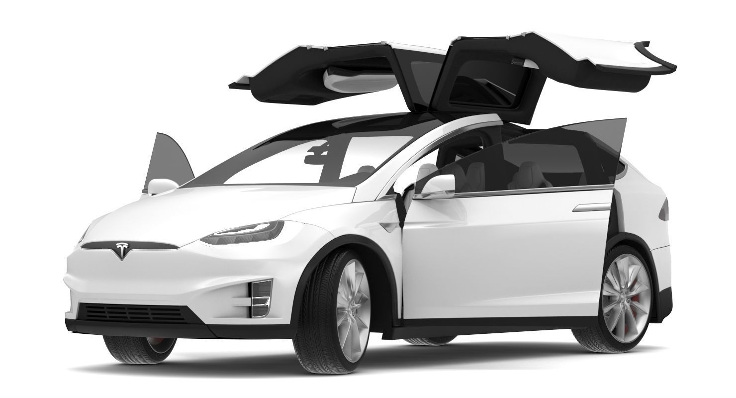 2017 Tesla Model X Solid White - Pearl White Multi-coat 3D model_12