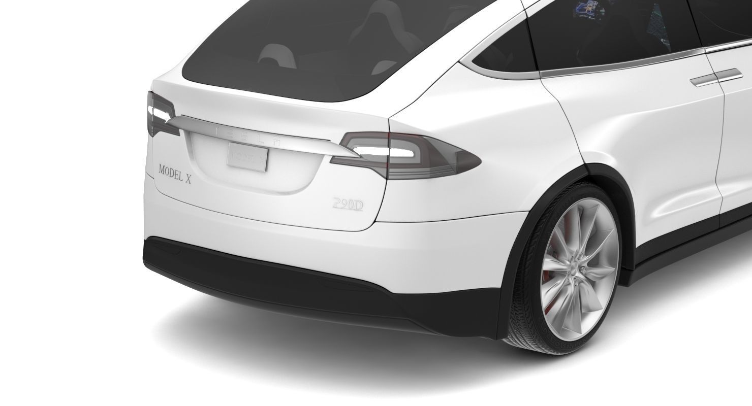 2017 Tesla Model X Solid White - Pearl White Multi-coat 3D model_9