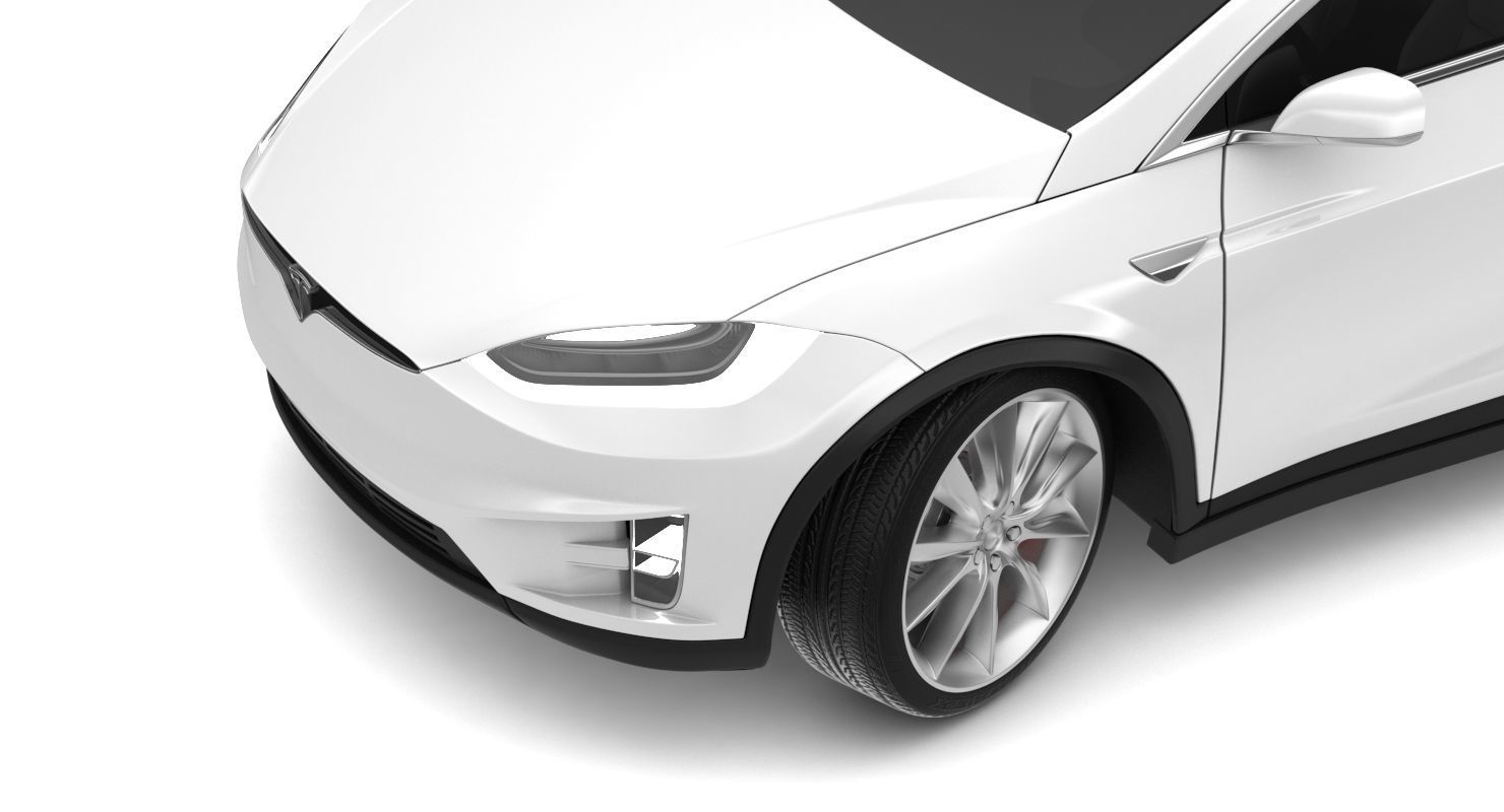 2017 Tesla Model X Solid White - Pearl White Multi-coat 3D model_7
