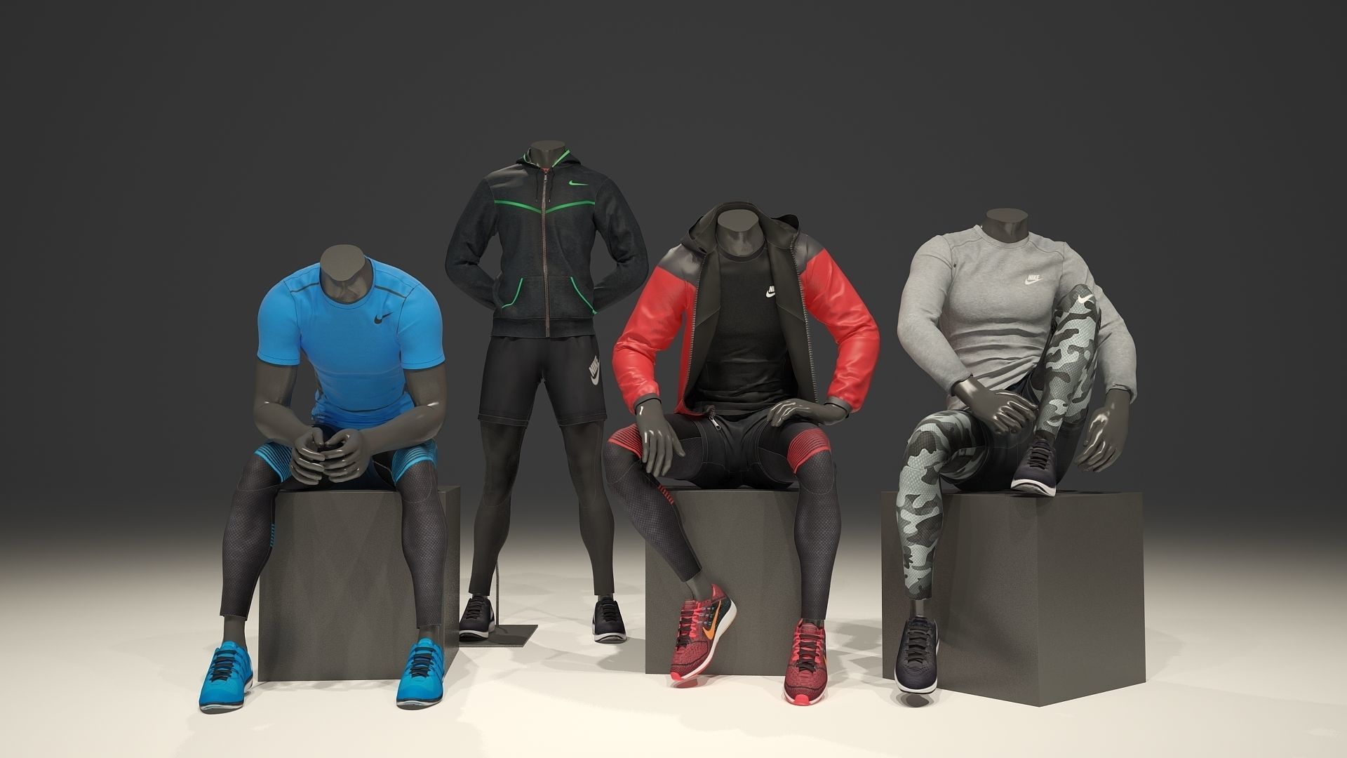 Man mannequin Nike FULL PACK 3D model_7