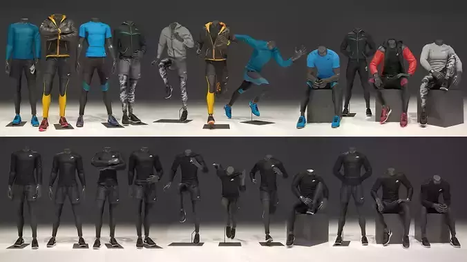 Man mannequin Nike FULL PACK 3D model