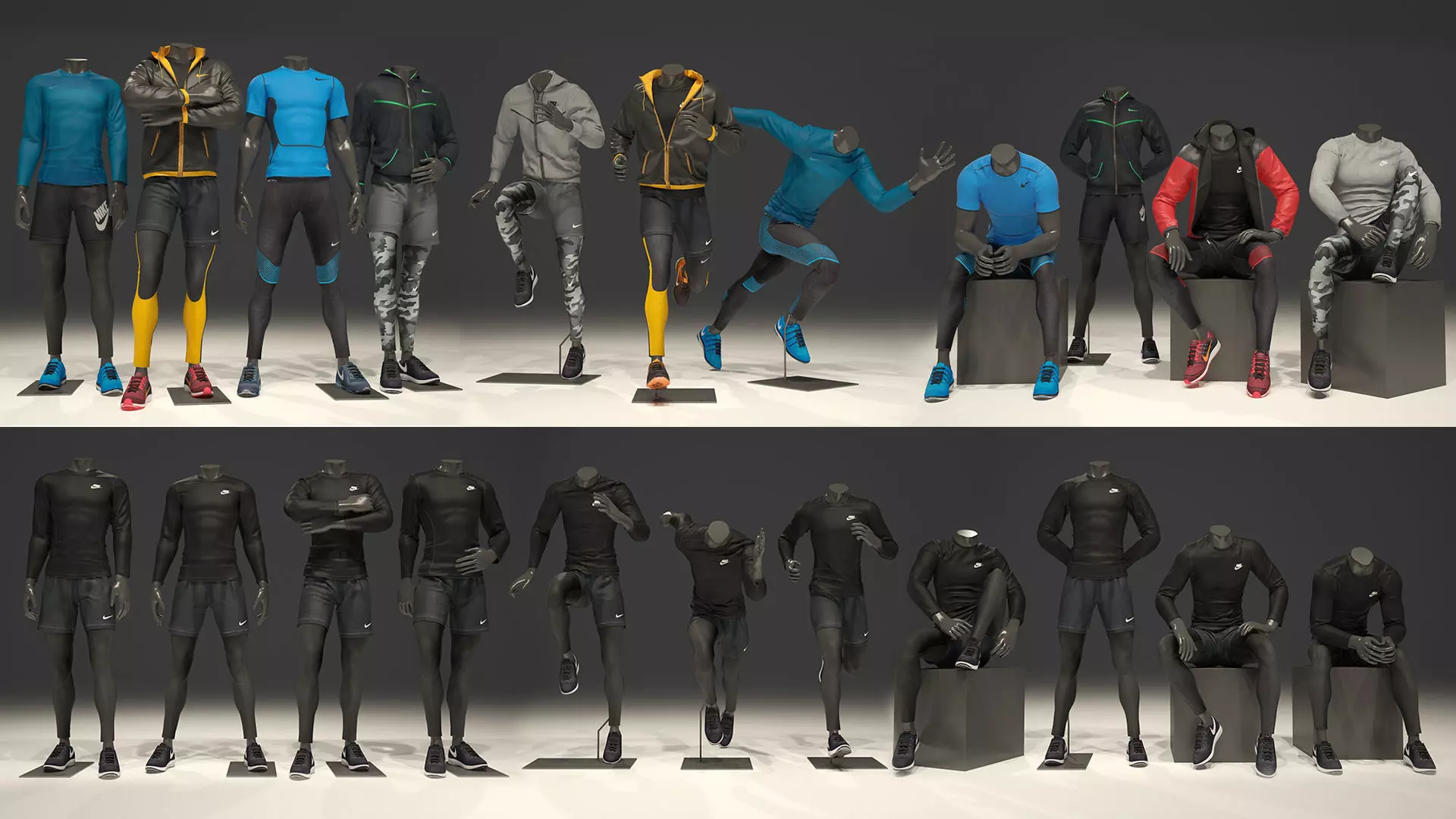 Man mannequin Nike FULL PACK 3D model_0