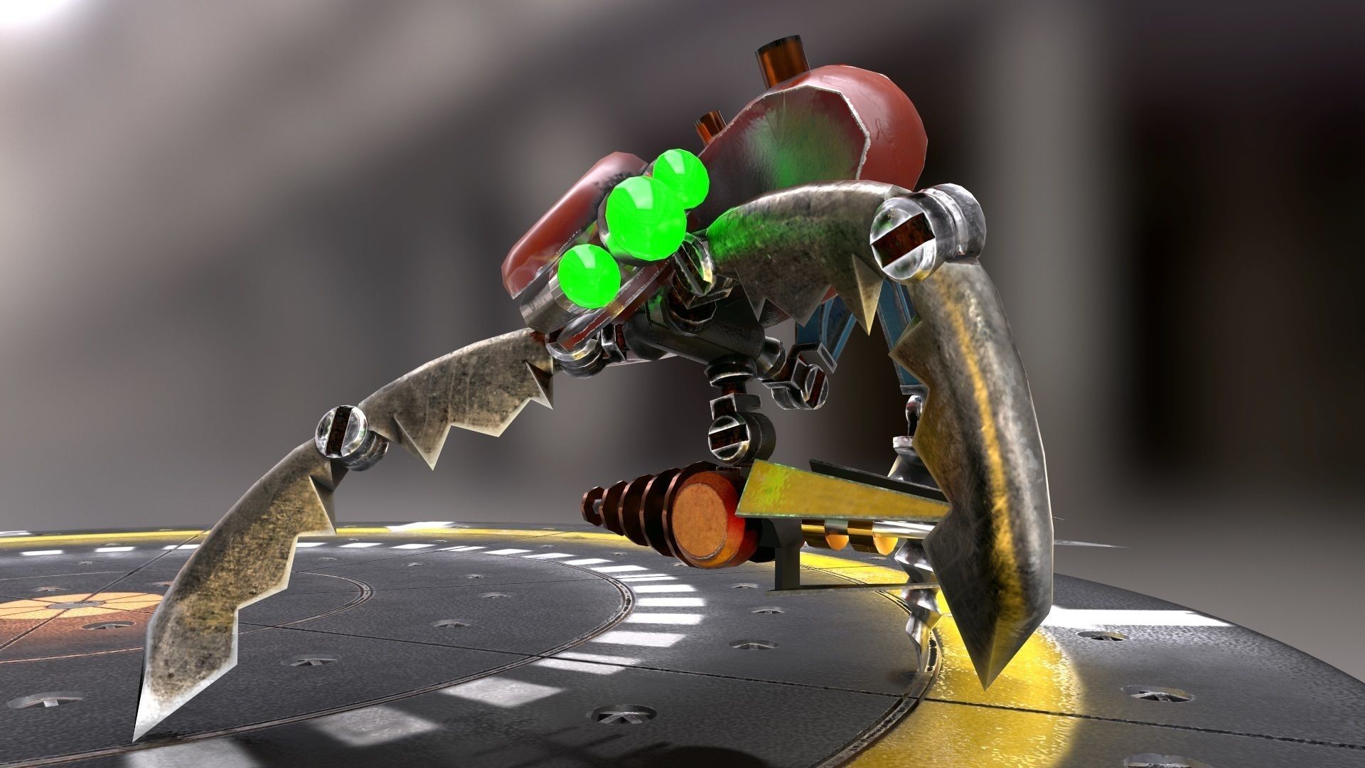 Miniboss Droid Low-poly 3D model_5