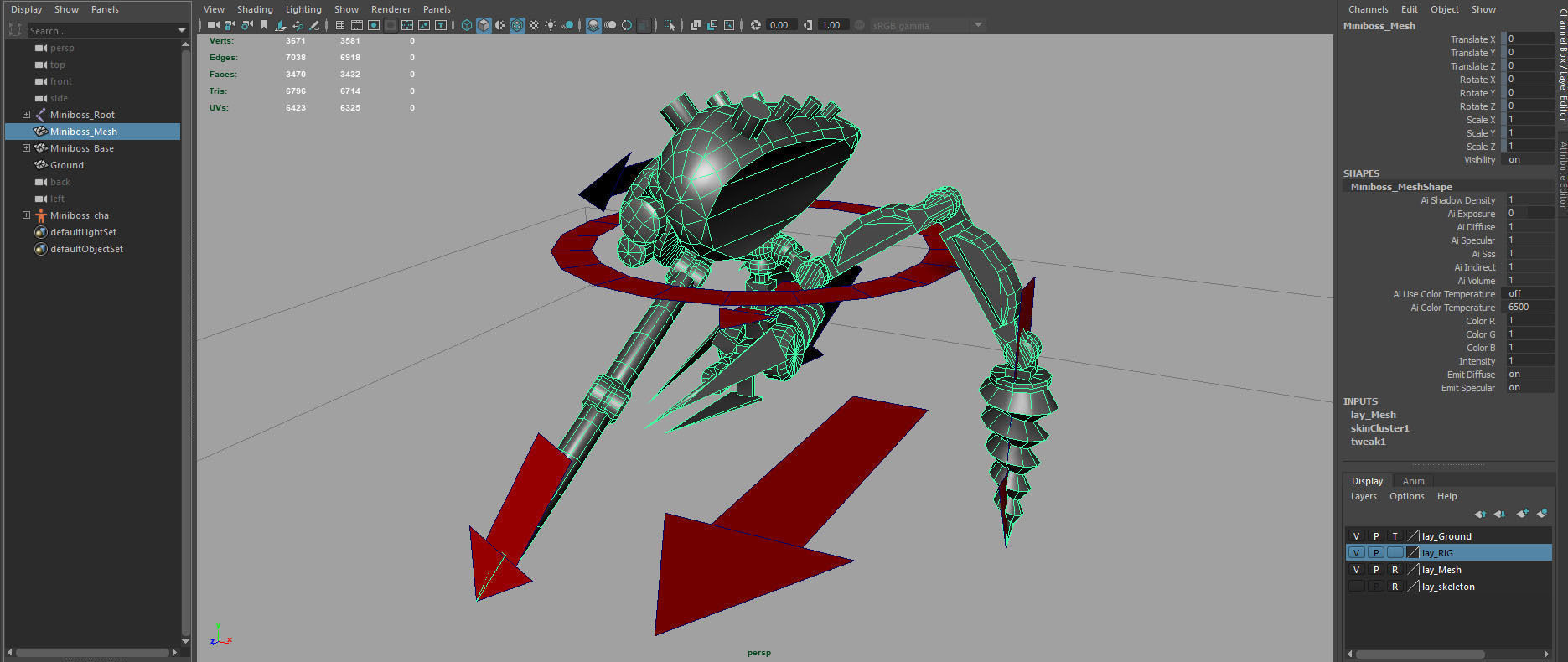 Miniboss Droid Low-poly 3D model_6