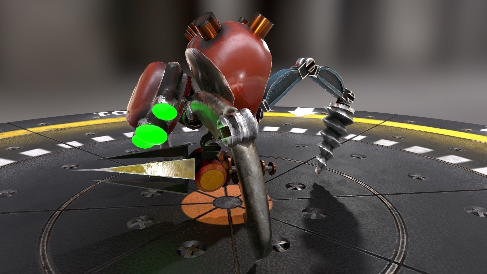 Miniboss Droid Low-poly 3D model_4