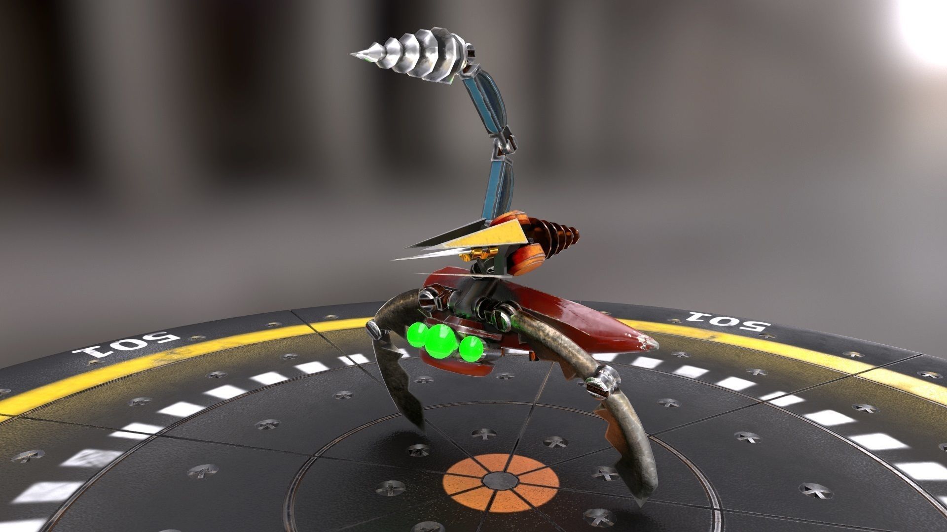 Miniboss Droid Low-poly 3D model_1