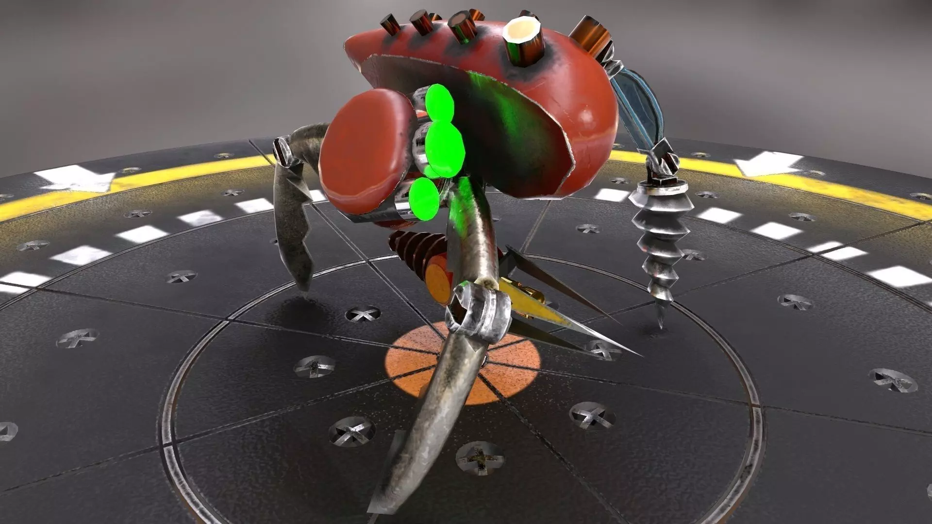 Miniboss Droid Low-poly 3D model_0