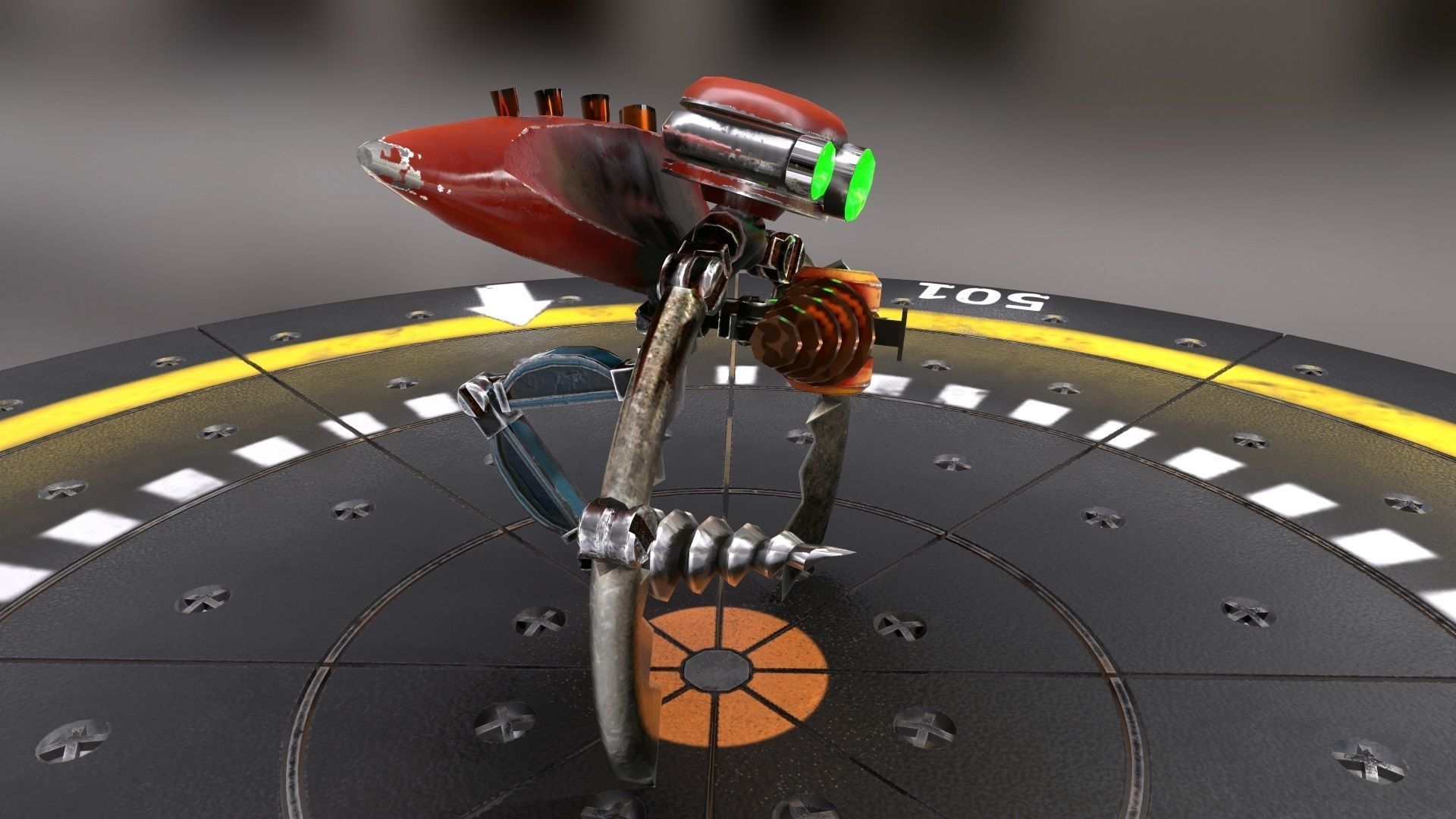 Miniboss Droid Low-poly 3D model_2