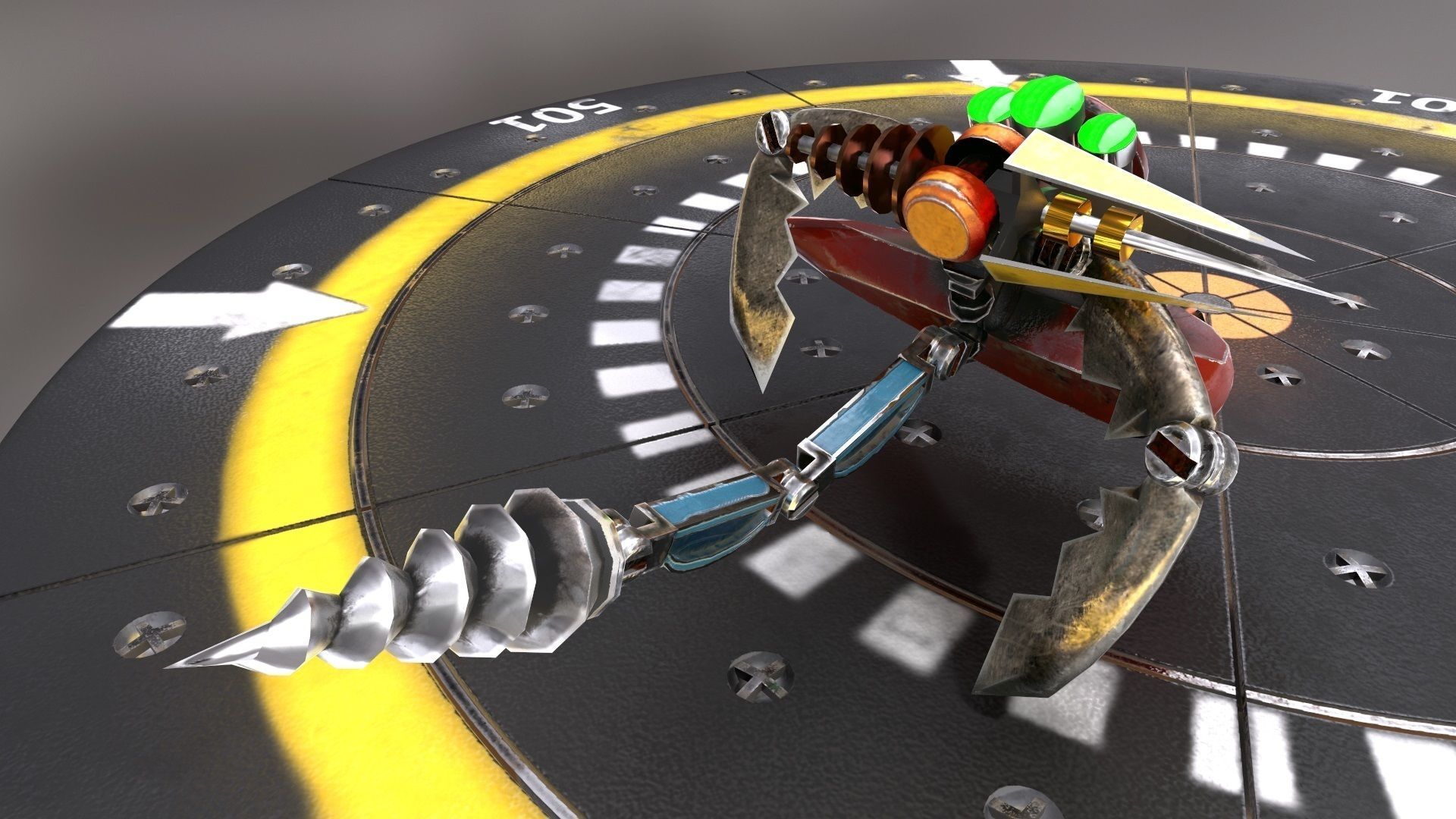 Miniboss Droid Low-poly 3D model_3