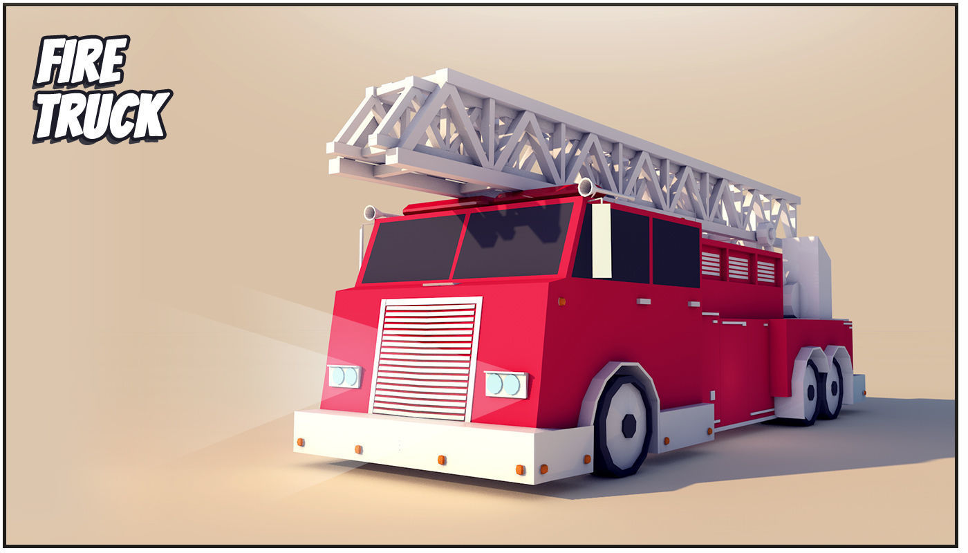 3D model Low Poly City Vehicles Party Pack Low-poly 3D model_4