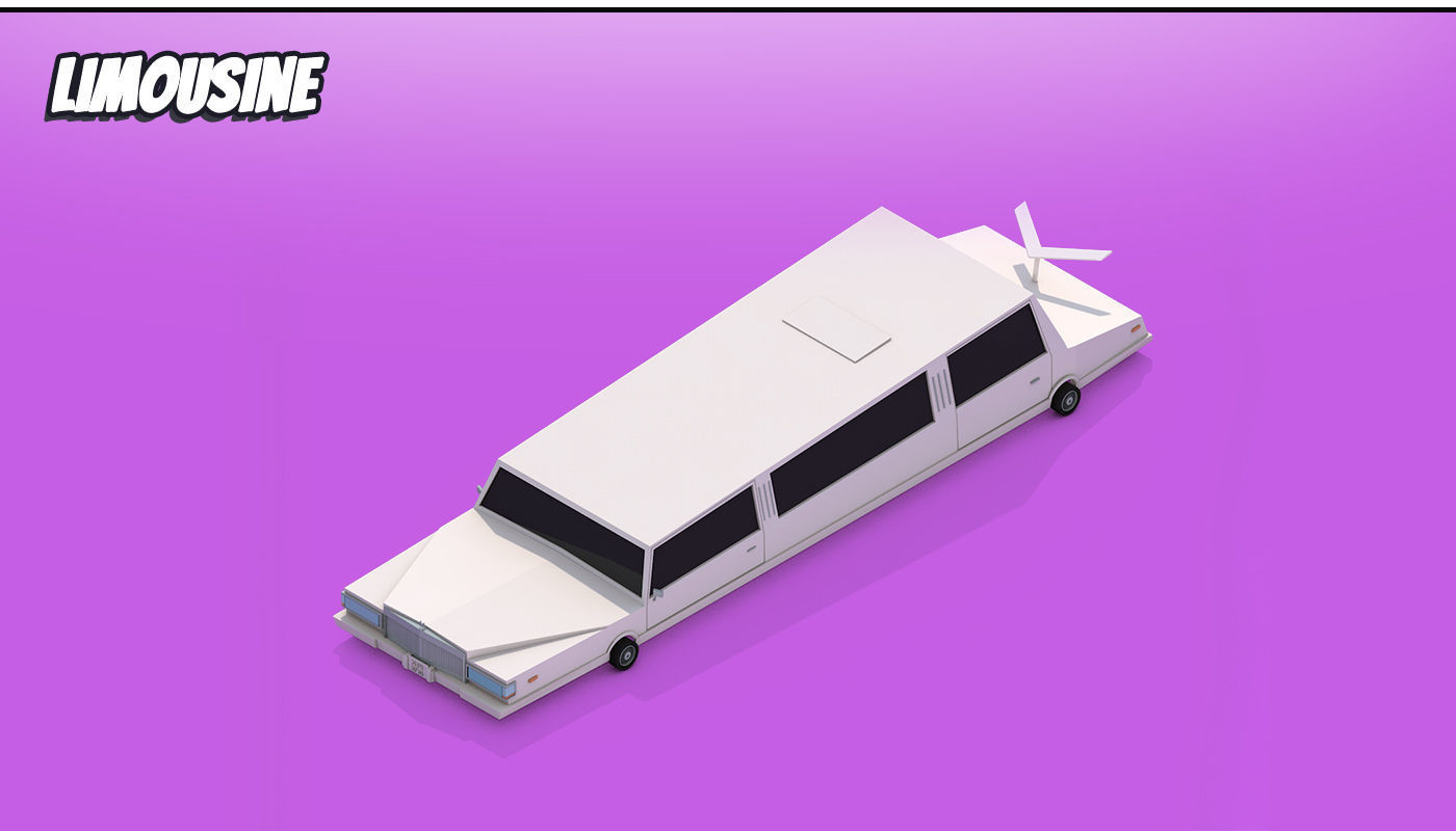 3D model Low Poly City Vehicles Party Pack Low-poly 3D model_19