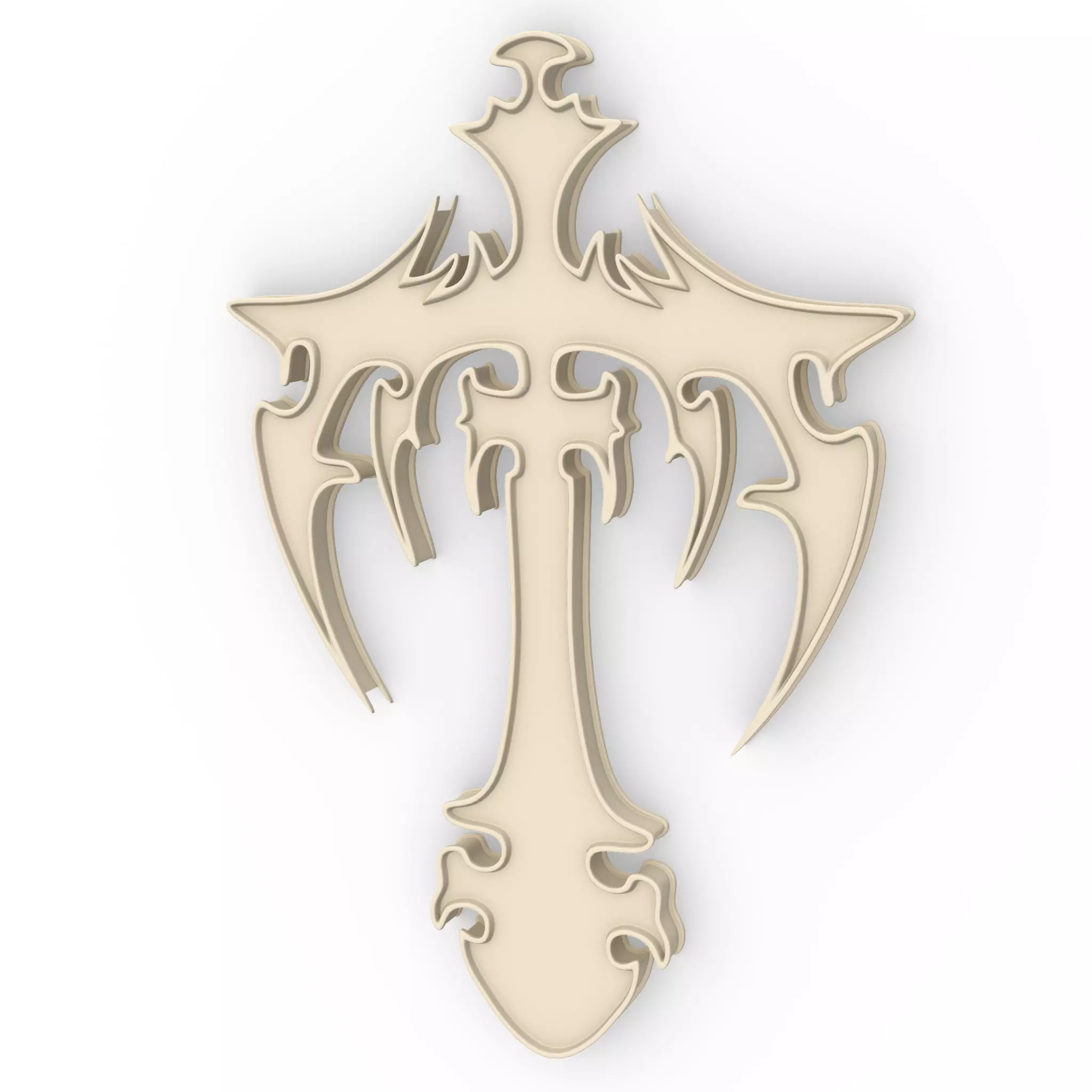 Gothic cross 3D model_0
