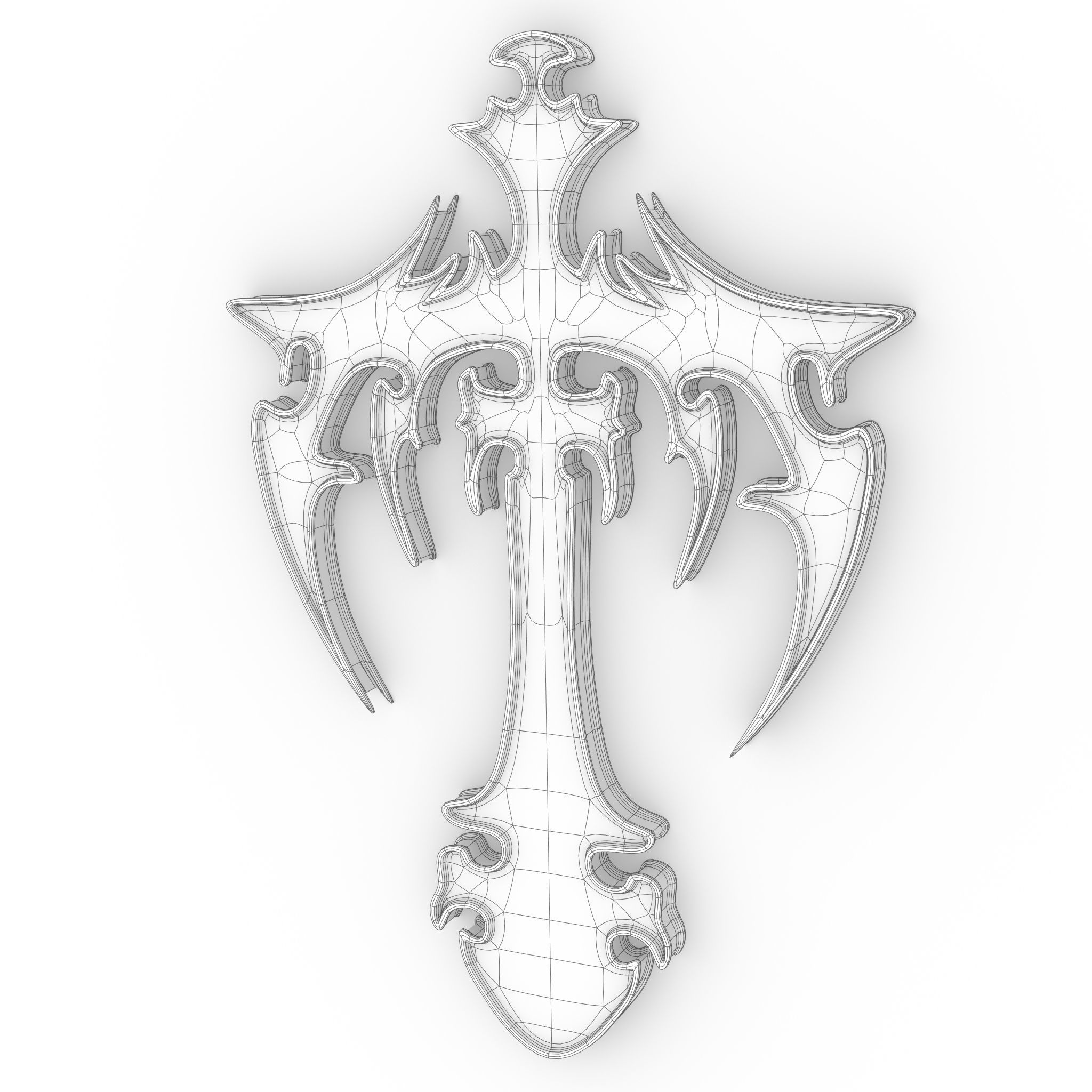Gothic cross 3D model_5