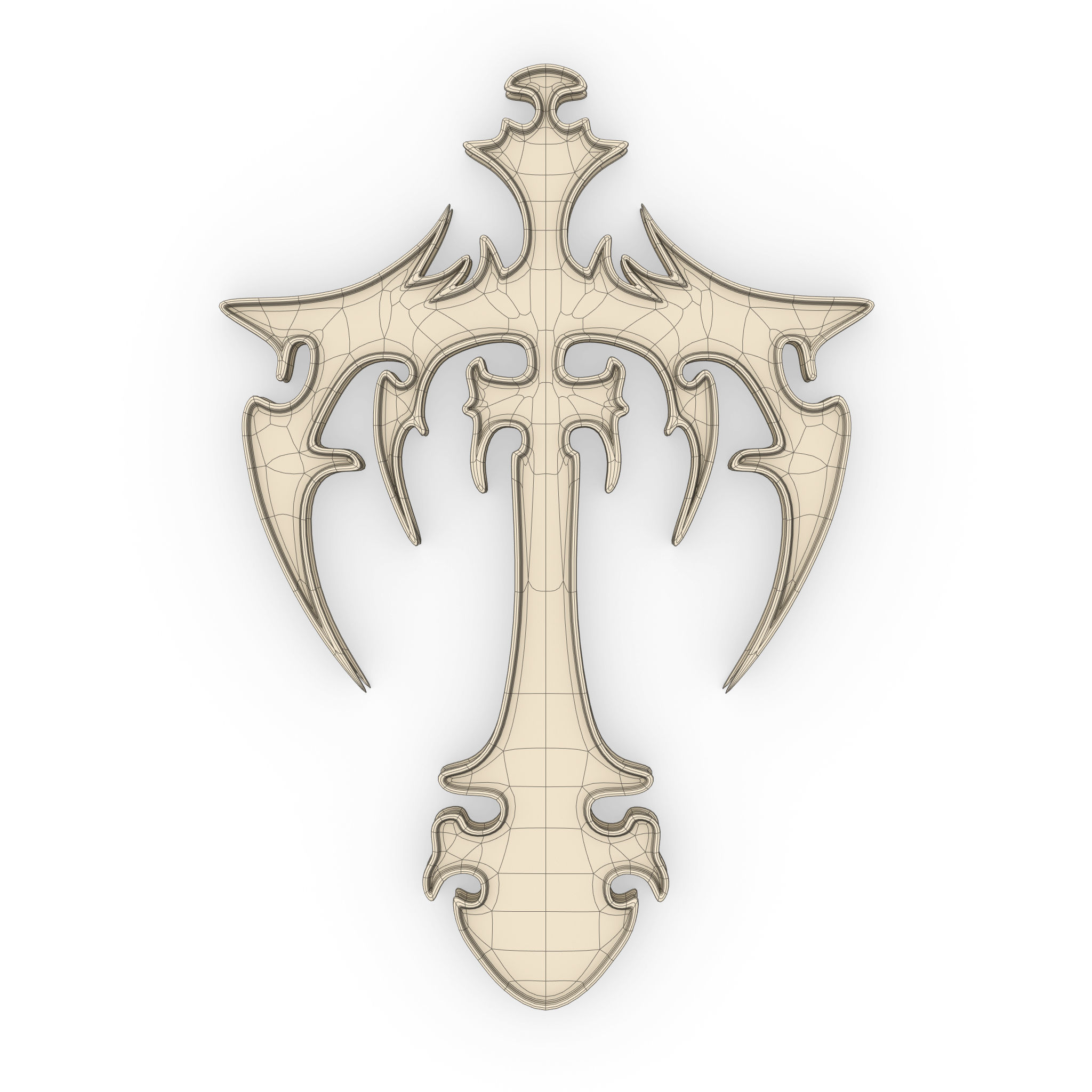 Gothic cross 3D model_2