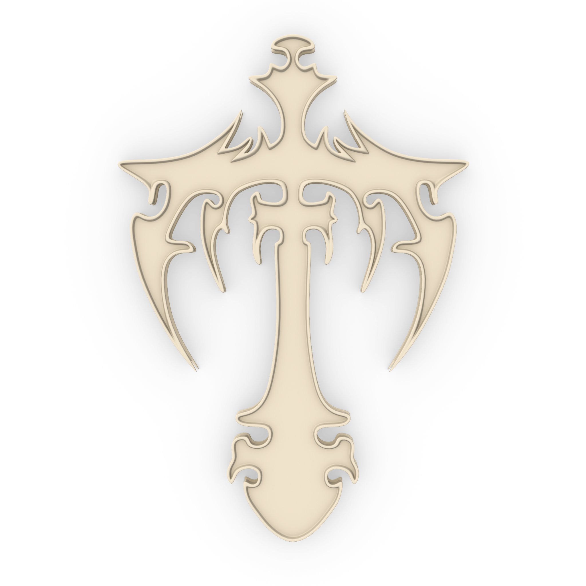 Gothic cross 3D model_3