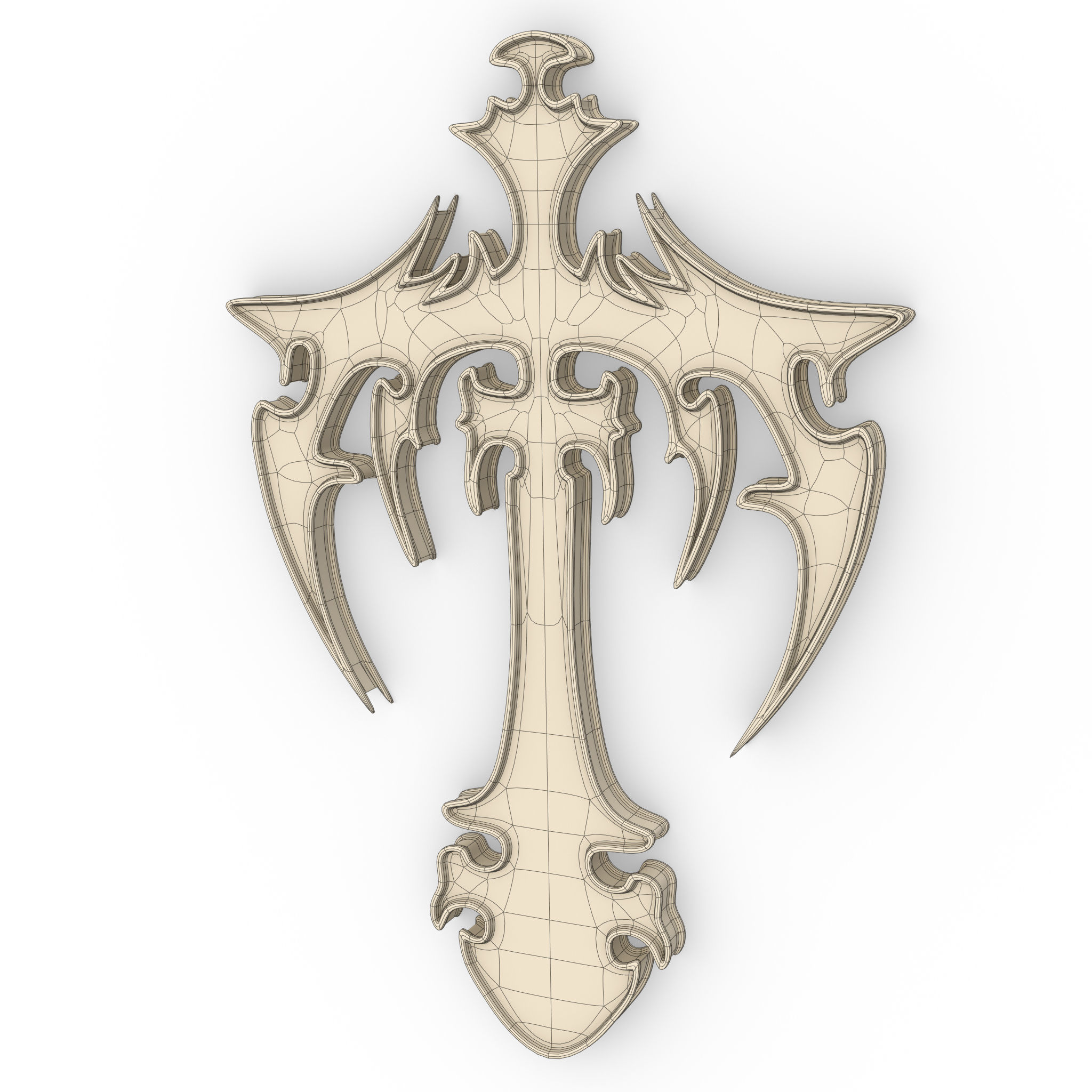 Gothic cross 3D model_4