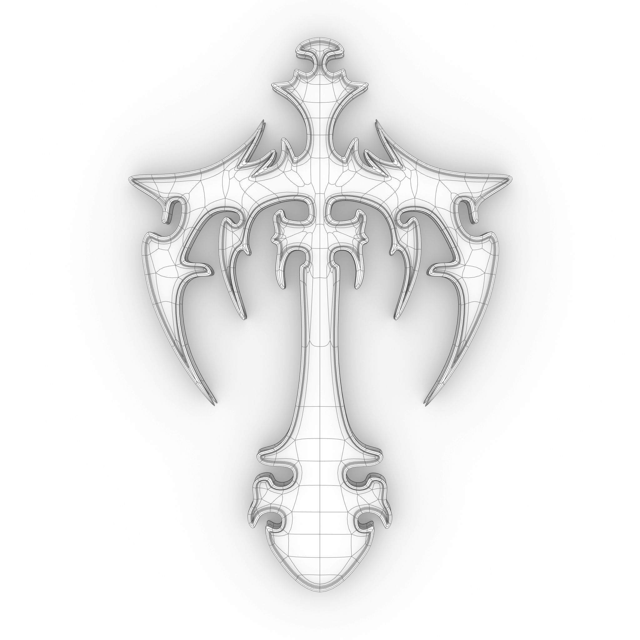 Gothic cross 3D model_1