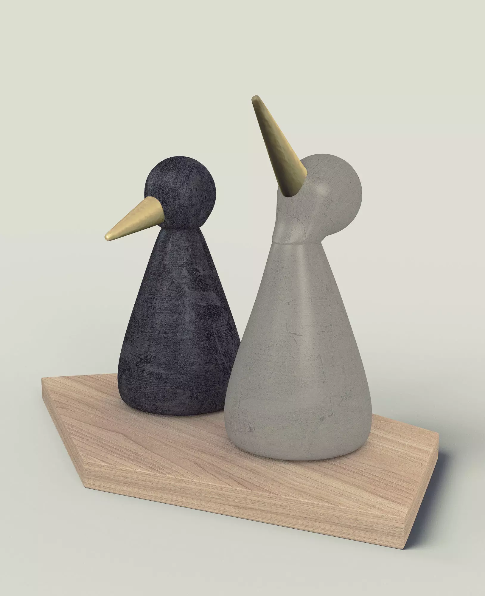 Birds Figurine - Modern Decor Object 3D model